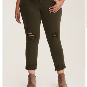 Olive washed boyfriend Jeans